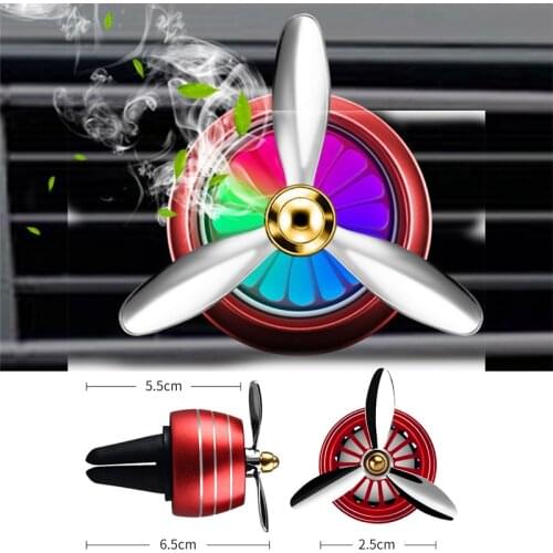 LED Light Car Aromatherapy Fan Car Air Freshener Fresh Air Odor Removal Car Perfume Auto Accessories for Car Air Conditioner