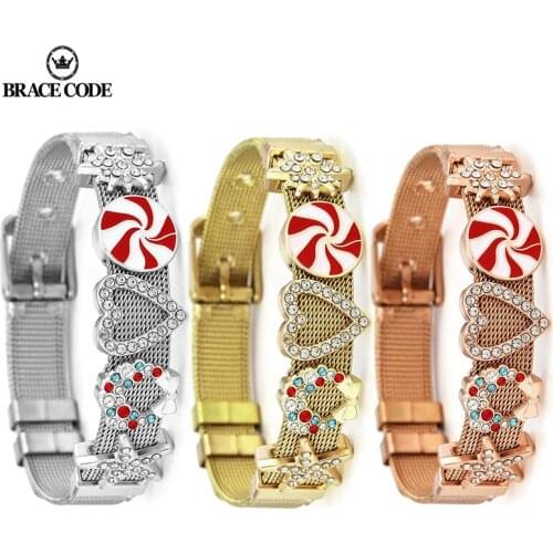 Titanium Steel Mens And Womens Childrens Bracelets Free Combination Rhinestone Snowflake Love Bracelet Brand Bracelet Gifts