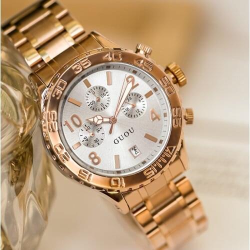 2021 New Mens Quartz Watch Fashion Wristwatches Stainless Steel Yellow Clock Luxury Analog Modern Men Wrist Watches Drop Ship