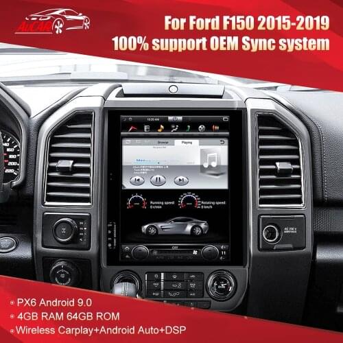 For Ford F150 radio 2015-2020 Android car gps navigation multimedia Tesla style Android head unit 9.0 12.1 HD screen 4GB 64GB