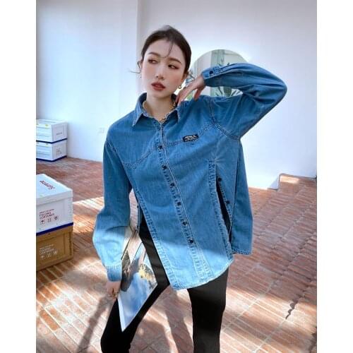 Женские джинсовые рубашки FALLINGSTAR China At AliExpress