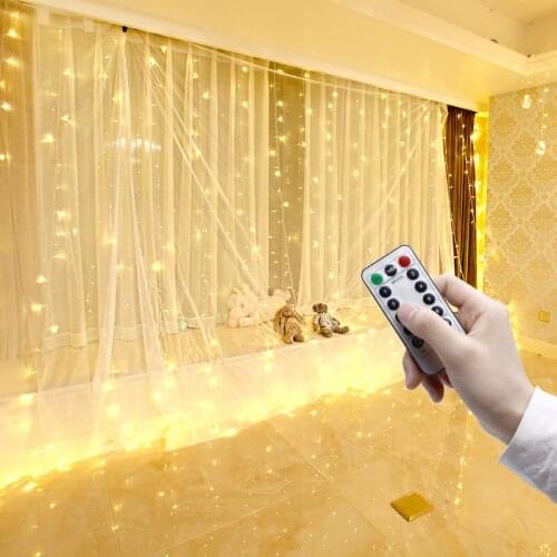 USB String Lights New Year Christmas Decorations 3m LED Fairy Lights Garland Curtain Lamp Remote Controlfor Home Bedroom Window