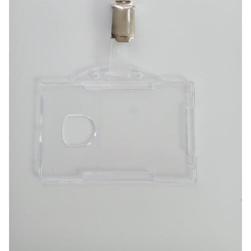 Horizontal Name Card Holder ID Card/Badge Holder+Plastic/Metal Belt Clip 20 pcs/lot