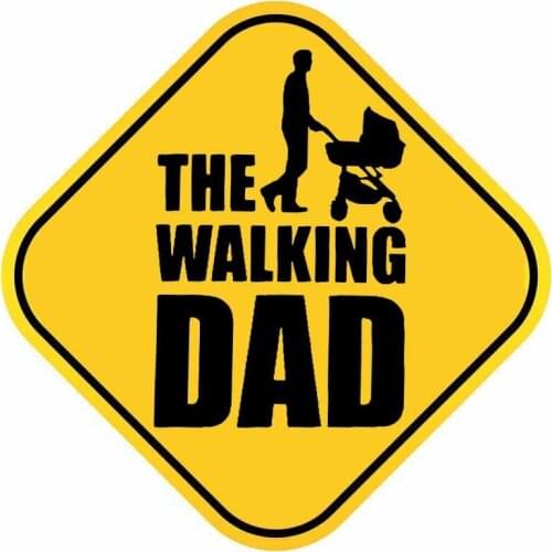 THE WALKING DAD BABY ON BOARD Decal Cute Car Sticker PVC,15cm*15cm