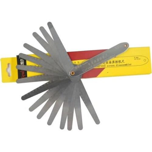 15pcs 0.1mm Edge Screen Feeler Gauge Curved LCD Disassembler Metal Opening Tool Middle Frame Housing Separate Repair Kit