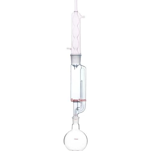 500ml 24/29 Lab Glass Soxhlet Extractor Body W/Allihn Condenser,Include 1 Flask