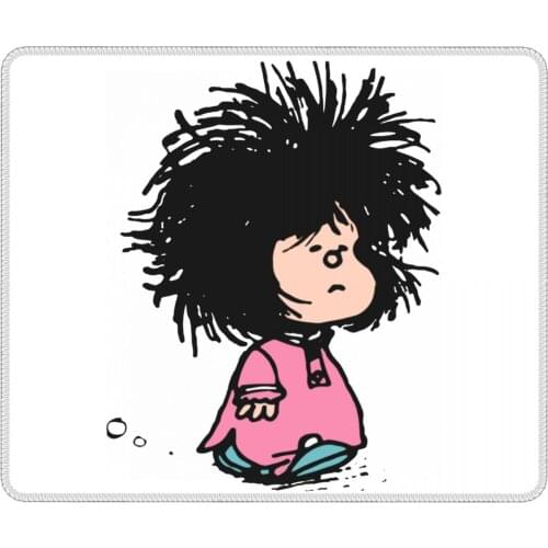 Mafalda With Nightgown Quino Argentina Cartoon Unique Mouse Pad Non-Slip Desk Mat Pads Rubber Gamer Computer Laptop Pad