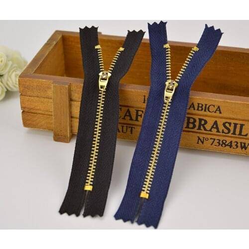5pcs 3# Jeans Copper Zipper Navy Blue Zipper Tape Copper Zipper Teeth Casual Pants Zipper Tailors Sewing Zipper Accessories