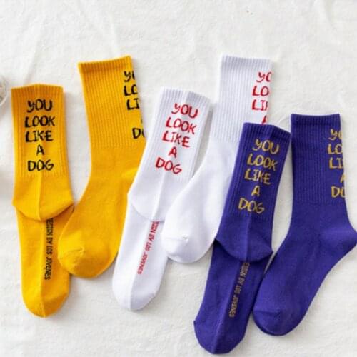 Men Letter Vintage Patterned Harajuku Socks Fashion Funny Skateboard Cool Socks For Men and Female Casual Cotton Short