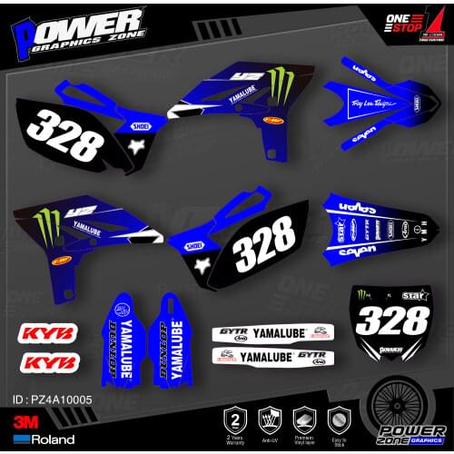 PowerZone Custom Team Graphics Backgrounds Decals 3M Stickers Kit For YAMAHA 2010-2013 YZF250 005