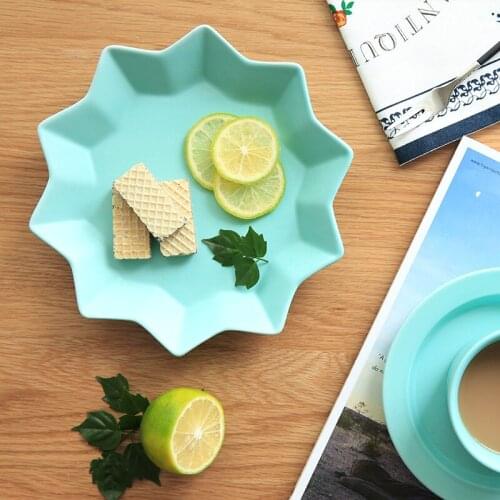 Colors Solid Creative ceramic dishes plates porcelain tableware Star-Shaped Plate Dish matt snack breakfast plate microwavable