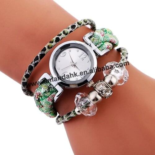 Wholesale Big Beads Quartz Watch Long Wrap Watches Hour Clock Men Sports Casual Gold Wrist Watch Women Dress Wrist Watches