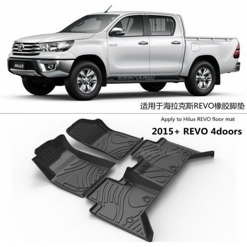 Use for TOYOTA Hilux REVO custom car All-Weather TPO Floor foot Mat Full Set Trim to Fit For Hilux REVO waterproof floor mat