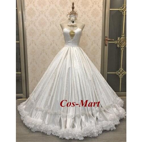 Re:Life In A Different World From Zero Emilia Cosplay Costume White Formal Dress Carnival Party Role Play Clothing Custom-Make