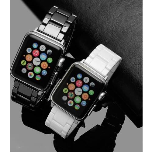 Ceramic Watchband for Apple Watch Band iWatch Apple Watch 42mm 44mm 38mm 40mm Series 1 2 3 4 5 Replacement Wrist Strap Bracelet