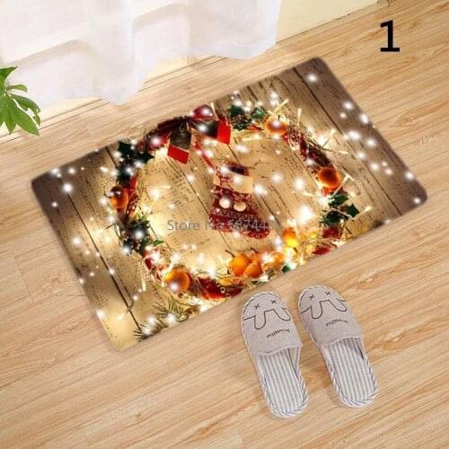 Merry Christmas Door Mat Flannel Floor Carpet Christmas Decor for Home Xmas Party New Year