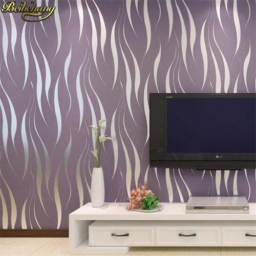 Beibehang Modern stripe curve wallpaper for walls 3 d Flocking Striped Mural Wallpaper Roll painting living room decoration