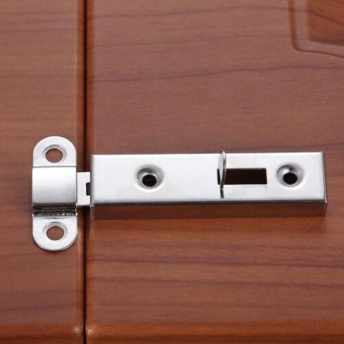 DRELD Solid Sliding Bolt Latch Hasp Staple Gate Safety Lock Silver Metal Door Bolts Latch Door Hardware with Screws 61*16mm