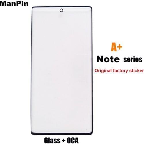 5Pcs/Lot Glass With OCA Film For Samsung Note9 8 10 Plus LCD Screen Display Front Panel Lens Replace Original Factory Adhesive