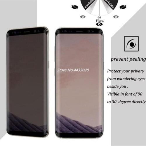 3D Curved Privacy Phone Full Cover Tempered Glass For SAMSUNG Galaxy S8 S8 Plus S9 S9 Plus NOTE8 Anti-Peeling Case Friendly