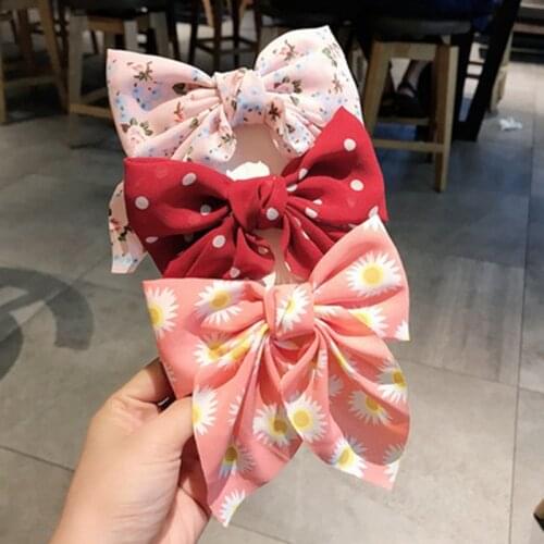 Korean Big Hair Bow Ties Hair Clips Satin Two Layer Butterfly Bow For Women Bowknot Hairpins Trendy Hairpin Girl Hair Accessory