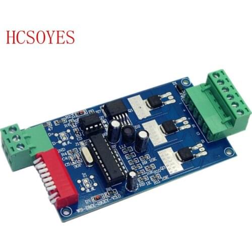 1 pcs/lots) DC5V-24V 3CH 3 channel 1 group 2key 1A each channel(max 15A) dmx512 decoder RGB controller