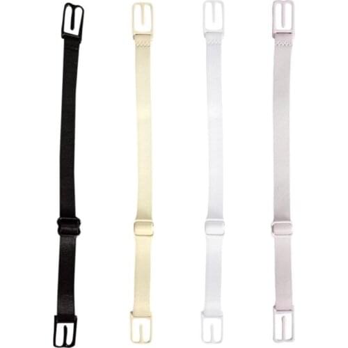 1Pc Womens Bra Back Double Shoulder Straps Elastic Slip-Resistant Belt Buckle Non-Slip Clips Solid Color Adjustable Concealing