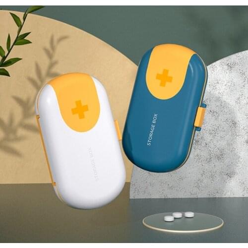 5 Grid Portable Pill Box Safe Compartment Seal Drug Storage Container with Cutter Jewelry Organizer for Home Travel