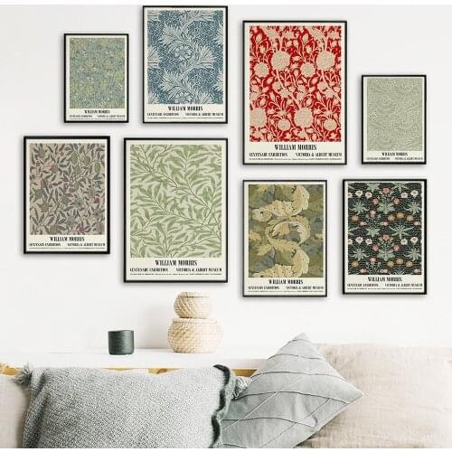 Abstract William Morris Flower Leaf Botanical Wall Art Canvas Painting Nordic Poster Print Wall Pictures For Living Room Decor