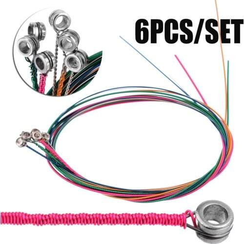 Mayire 6Pcs/Set Acoustic Guitar Rainbow Steel Strings For Acoustic Folk Guitar Classic Guitar Beginners