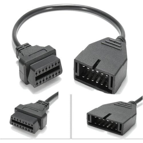 Auto Diagnostic Connector OBDII OBD 2 Connector Adapter for GM 12 Pin GM12 to 16 Pin Cable For GM Vehicles Auto Scanner Adapter
