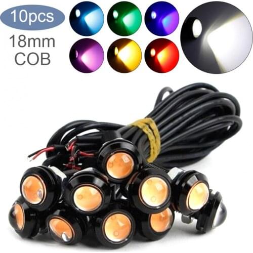10pcs 18mm / 23mm Car Eagle Eye DRL Led Daytime Running Lights LED Backup Reversing Parking Signal Automobiles Lamps