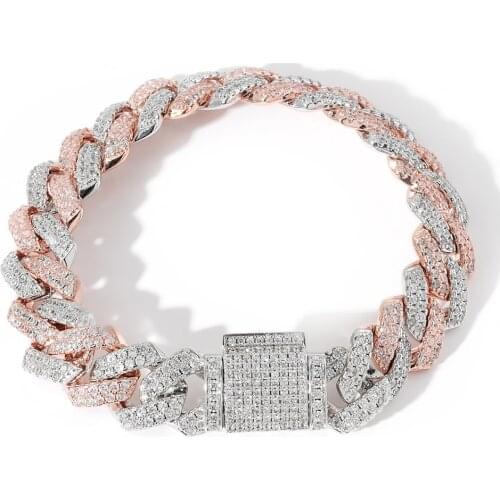 Iced Out Chains Bracelet for Men Women 2Colors Luxury Miami Micro Pave Zircon Bracelets Hip Hop Rock Jewelry