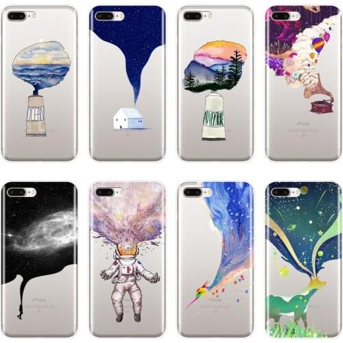 Case For Apple iPhone X XR XS MAX 8 7 6S 6 S Art Star Space Deer Soft Silicone Back Cover For iPhone 6 S 6S 7 8 Plus Phone Case