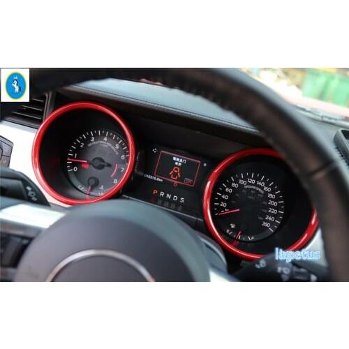 Lapetus Interior Dashboard Instrument Decoration Ring Cover Trim Red / Blue Fit For Ford Mustang 2015 2016 2017 2018 2019 / ABS