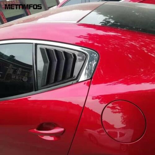For Mazda 3 M3 Axela 2019 2020 Sedan Rear Window Shutters Louver Cover Trim Carbon Fiber Exterior Accessories Car Styling
