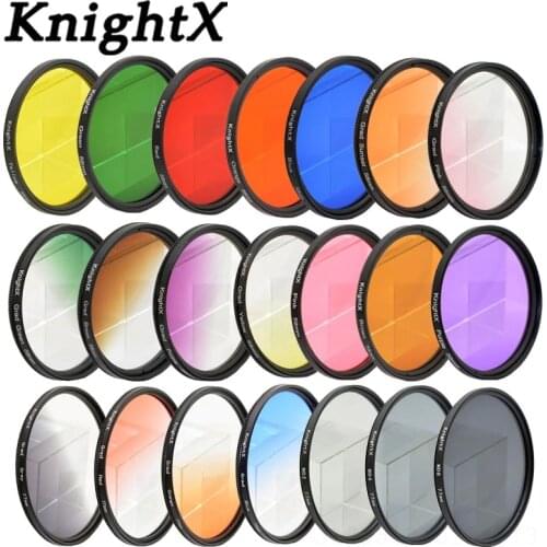 KnightX 24 color filter for nikon canon 18-55 d80 anamorphique lens eos 600d photography lentes para 52mm 58mm 67mm uv CPL nd