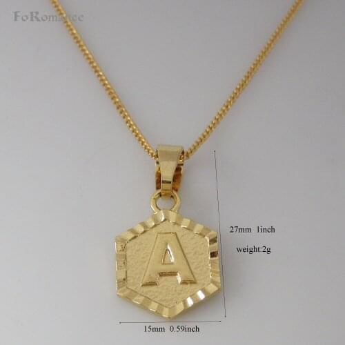 Foromance/ 26 LETTERS A-Z YELLOW GOLD GP 18" NECKLACE& LETTER INITIAL ALPHABET PENDANT JEWELRY GREAT GIFTS