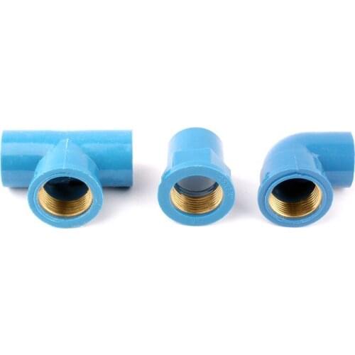 Copper G 3/4'' Female To 25mm Tee/Straight/90 Degree Elbow Blue Pipe Connectors Water Tube Joint Garden Irrigation Pipe Fittings