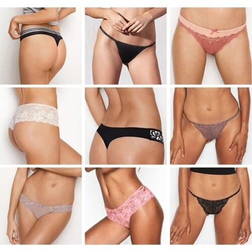 MiaoErSiDai Sexy Women Multi-selected Panties Girlss Combination Sale Satin Transparent Lingerie Have Briefs And Thong XS-XL