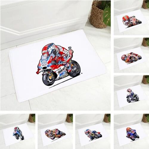 Soft Flannel Carpet Cartoon Sport Motorcycle Floor Mat for Children Room Bedroom Non-Slip Decor Mobile Bike Soft Doormat 40x60cm