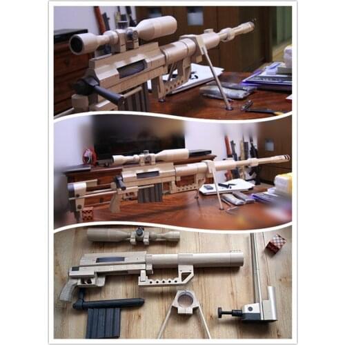 1:1 Scale CheyTac Intervention M-200 Heavy Sniper Rifle Gun DIY Paper Model Kit Hand-made Toy Puzzles