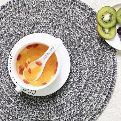 Nordic Style Weave Placemat Table Mats Dining Napkin Pads Non-Slip Heat Resistant Coaster Cushion Kitchen Party Decoration