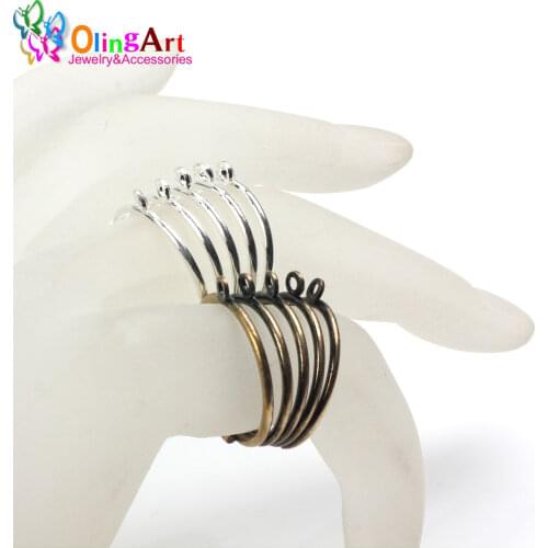 OlingArt 3Pcs/lot 20mm Silver-color/bronze Round Bangle Ring DIY Jewelry Making Ring Settings Best Gift for Setting 2019 New