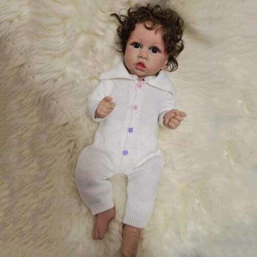 Realistic Saskia Reborn Baby Dolls Grey Eyes Girl Newborn Doll Soft Full Silicone Body Lifelike Nurturing Dolls D5QA