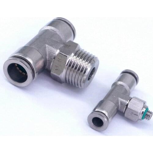 304 Stainless Fit Tube O/D 4/6/8/10/12/16mm M5 M6 1/8" 1/4" 3/8" 1/2" 3/4" BSP Pneumatic Male Tee Branch Connector Fittings