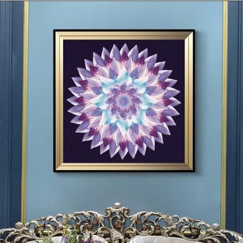 Modern Abstract Flower Posters and Prints Wall Art Canvas Painting Gradient Mandala Decorative Pictures for Living Room Decor