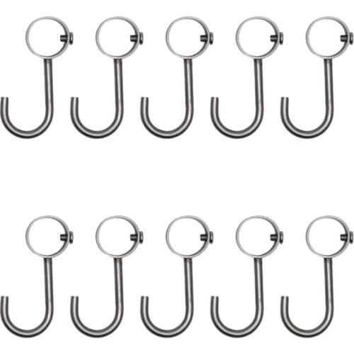 Rod Hooks Stainless Steel Wardrobe Hooks Kitchen Hook - Pack of 10