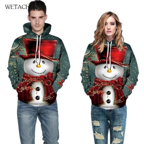 New Year Mens Sweater Funny Snowman Printed Ugly Christmas Oversized Sweatshirts Couples Winter Holiday Hoody Jumper Top Coats