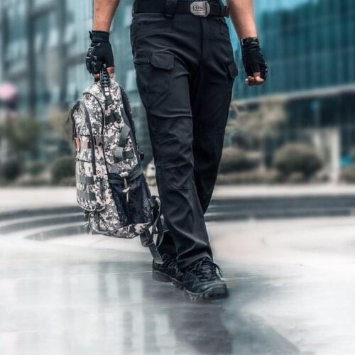Outdoor Militar Tactical Wear Resistant Waterproof Elastic Force Pants Multi Bag Hiking Camping Trekking Fishing Travel Trousers
